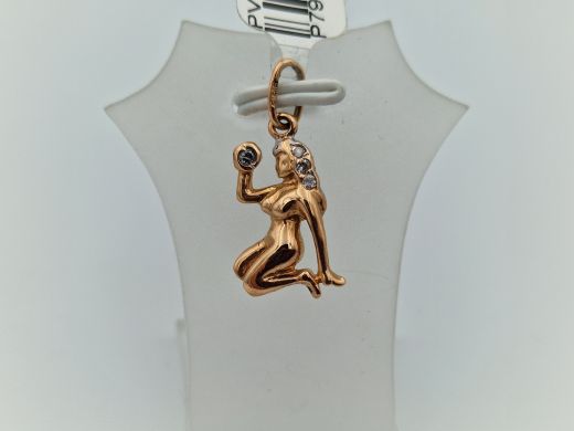 Zelta kulons ar cirkoniju, 1.43 g