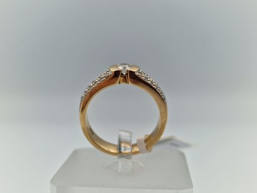 Zelta gredzens ar briljantiem, 6.48 g, izm. 17