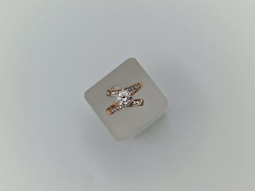 Zelta gredzens ar cirkoniju, 3.77 g, izm. 18