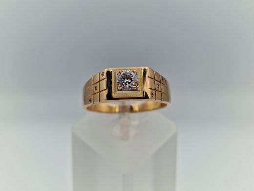 Zelta gredzens ar cirkoniju, 5.52 g, izm. 21.5