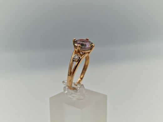 Zelta gredzens ar cirkoniju, 2.65 g, izm. 18.5