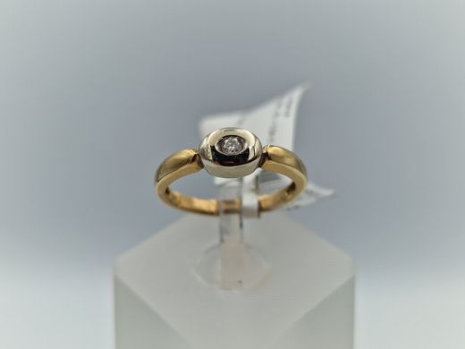 Zelta gredzens ar briljantu, 1.95 g, izm. 15.5