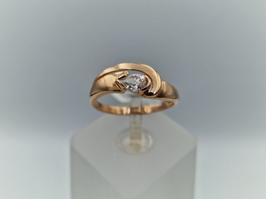 Zelta gredzens ar cirkoniju, 2.47 g, izm. 18.2