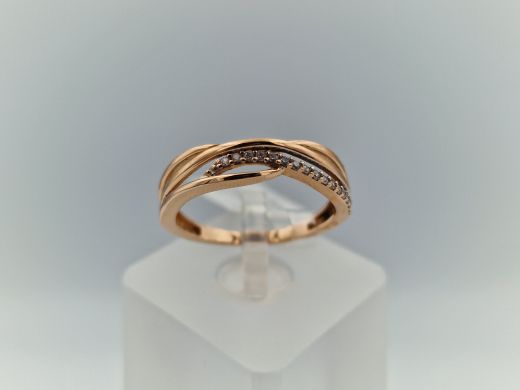 Zelta gredzens ar cirkoniju, 2.12 g, izm. 17.5