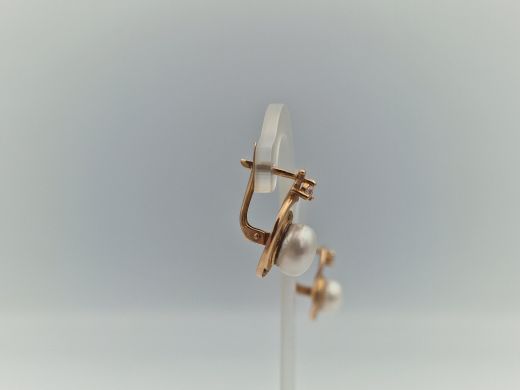 Золотые серьги с цирконом, 7.56 г