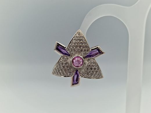 Zelta auskari ar briljantu, 13 g