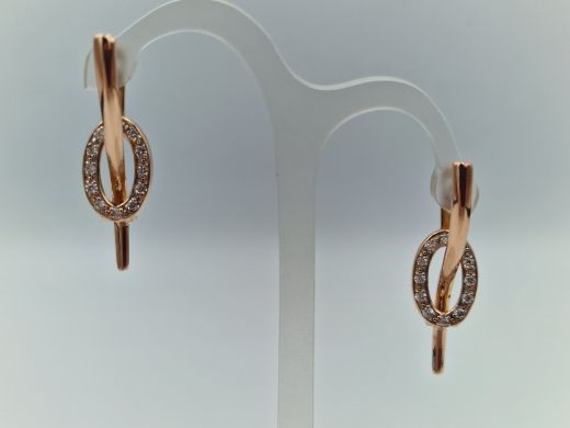 Zelta auskari ar cirkoniju, 3.68 g