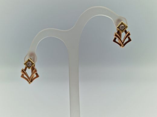 Zelta auskari ar cirkoniju, 2.92 g