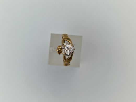 Zelta gredzens ar cirkoniju, 1.9 g, izm. 16.5