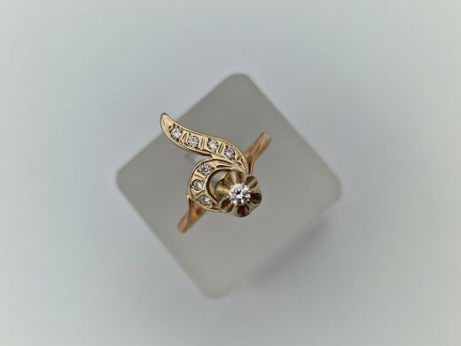 Zelta gredzens ar cirkoniju, 3.42 g, izm. 18