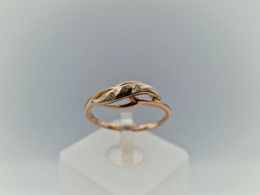 Zelta gredzens ar briljantu, 1.69 g, izm. 17.5