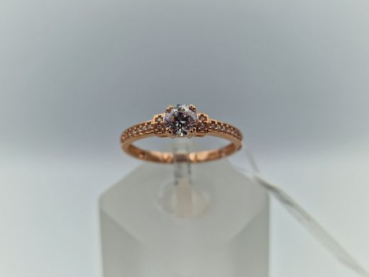 Zelta gredzens ar cirkoniju, 1.72 g, izm. 18