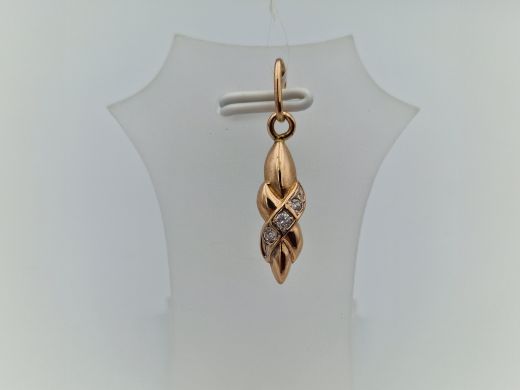 Zelta kulons ar cirkoniju, 0.99 g