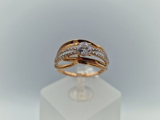 Zelta gredzens ar cirkoniju, 2.03 g, izm. 17.5