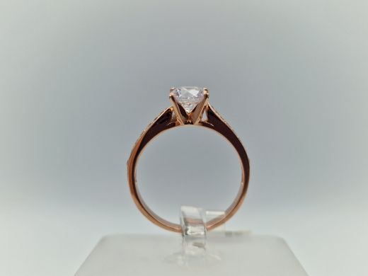 Zelta gredzens ar cirkoniju, 2.2 g, izm. 16.5