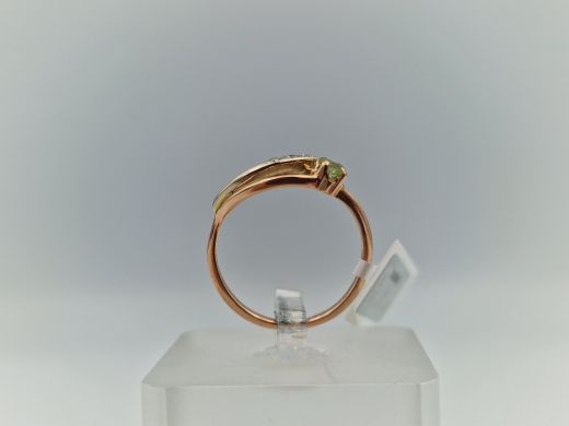 Zelta gredzens ar peridotu, 1.74 g, izm. 17