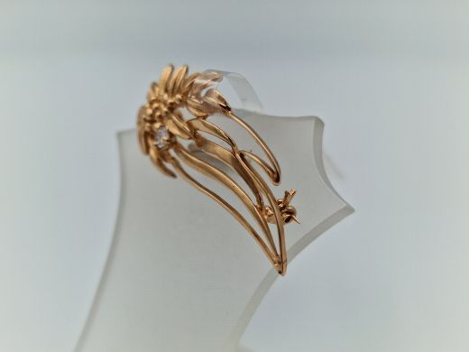 Zelta broša ar cirkoniju, 2.81 g