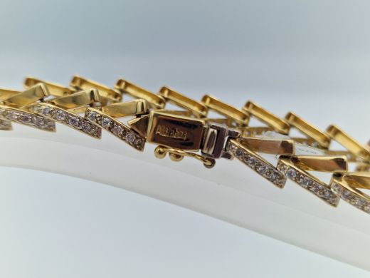 Zelta rokassprādze ar cirkoniju, 15.68 g, izm. 20.5