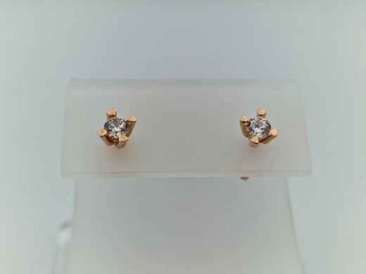 Zelta auskari ar cirkoniju, 1.22 g