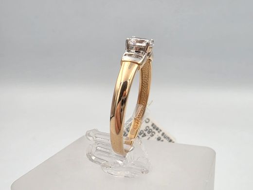 Zelta gredzens ar cirkoniju, 1.48 g, izm. 17