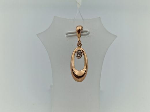 Золотой кулон с цирконом, 1 г