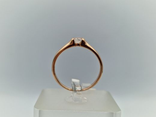 Zelta gredzens ar cirkoniju, 1.78 g, izm. 17.5