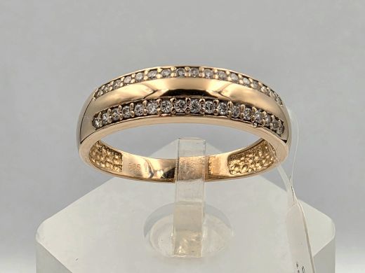 Gold ring with zircon, 2.38 g, size 18