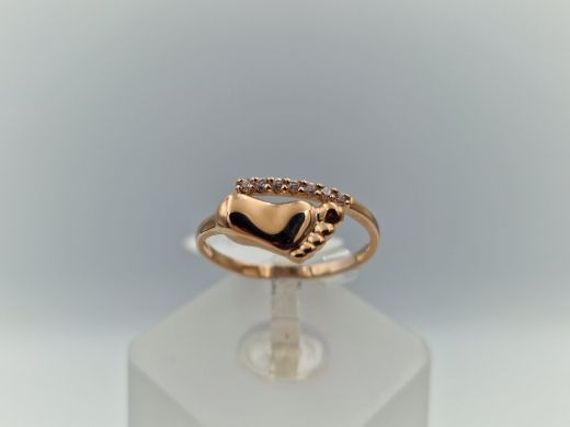 Zelta gredzens ar cirkoniju, 1.52 g, izm. 16