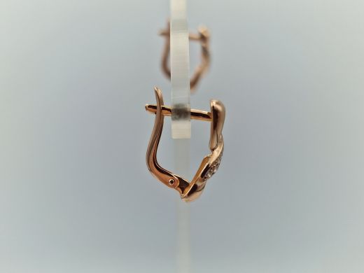 Aukso auskarai su cirkonisu, 2.44 g