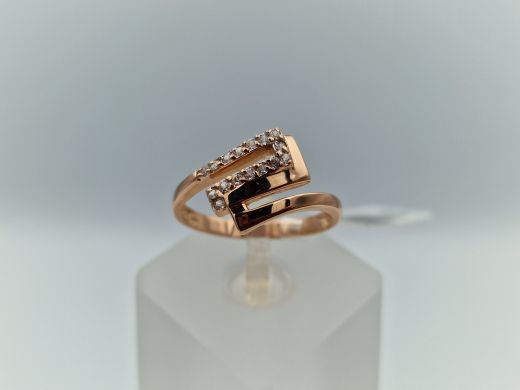 Zelta gredzens ar cirkoniju, 2.28 g, izm. 17.5