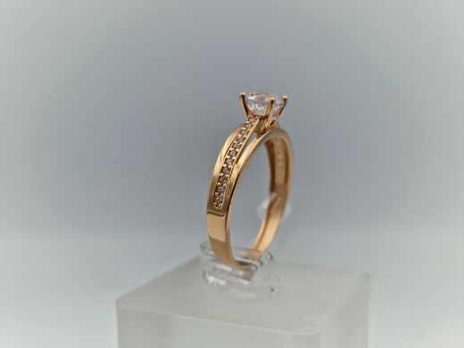 Zelta gredzens ar cirkoniju, 1.94 g, izm. 19.5