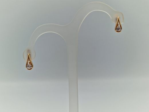 Zelta auskari ar cirkoniju, 2.08 g