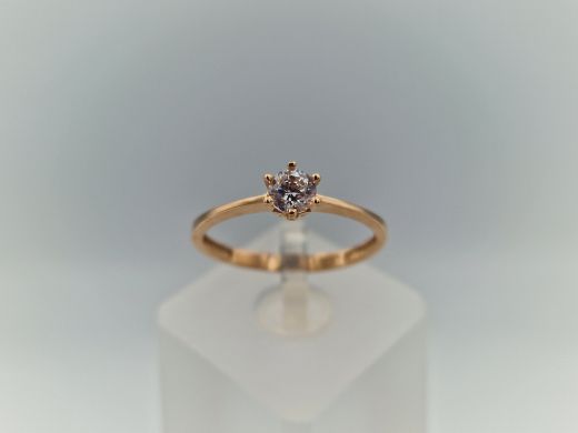 Zelta gredzens ar cirkoniju, 1.63 g, izm. 18.5