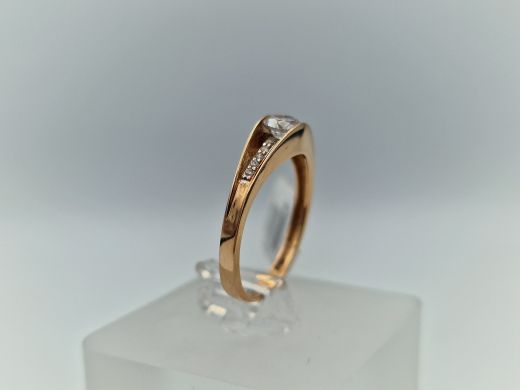 Zelta gredzens ar cirkoniju, 1.79 g, izm. 17