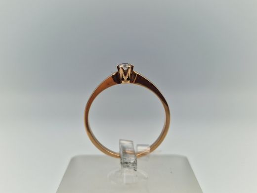 Zelta gredzens ar cirkoniju, 1.67 g, izm. 17.8