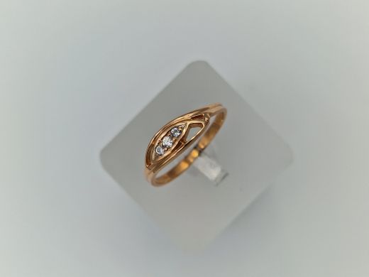Zelta gredzens ar cirkoniju, 2.07 g, izm. 17.5