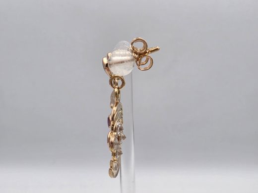 Золотые серьги с цирконом, 2.54 г