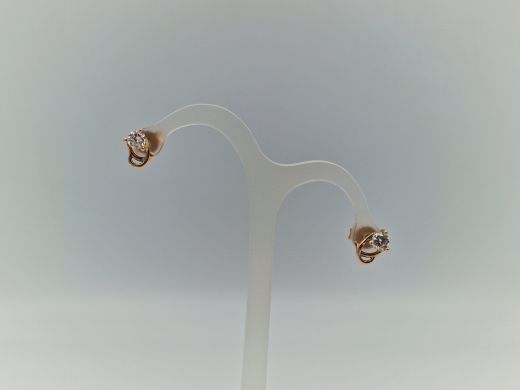 Zelta auskari ar cirkoniju, 1.21 g