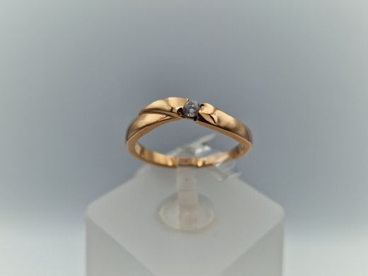 Zelta gredzens ar cirkoniju, 1.61 g, izm. 16