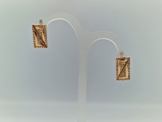 Zelta auskari ar cirkoniju, 7.02 g