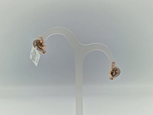 Золотые серьги с бриллиантом, 4.31 г