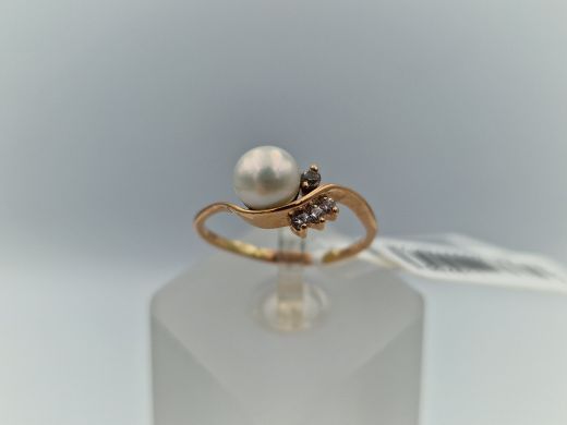 Zelta gredzens ar cirkoniju, 1.85 g, izm. 17.5