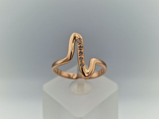 Zelta gredzens ar cirkoniju, 2.96 g, izm. 18.5