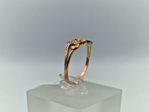 Zelta gredzens ar cirkoniju, 1.74 g, izm. 17