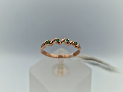 Zelta gredzens ar smaragdiem, 1.38 g, izm. 17.5
