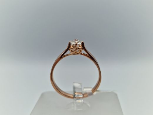 Zelta gredzens ar briljantu, 1.68 g, izm. 16.5