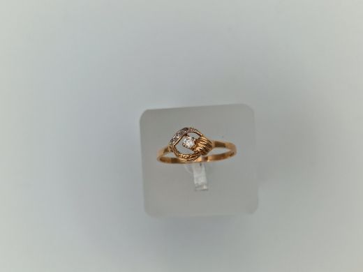 Zelta gredzens ar cirkoniju, 1.7 g, izm. 18.5