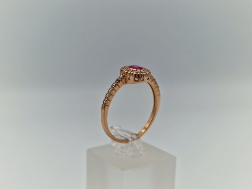 Zelta gredzens ar cirkoniju, 2.5 g, izm. 19