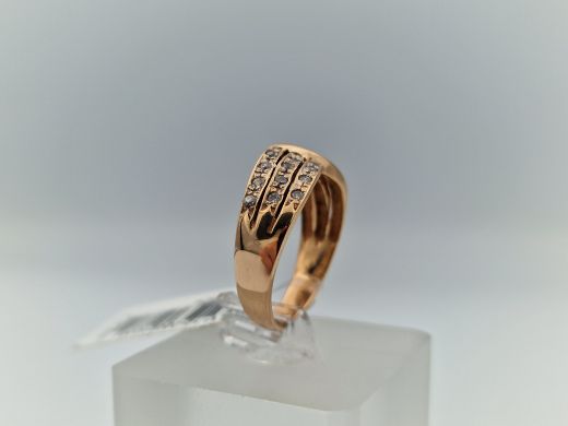 Zelta gredzens ar cirkoniju, 4.63 g, izm. 18