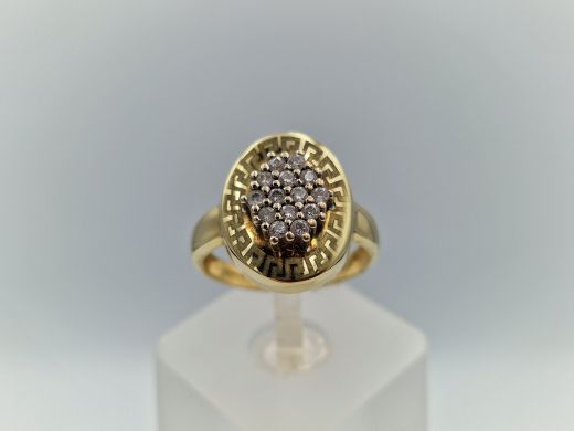 Zelta gredzens ar cirkoniju, 3.68 g, izm. 17.7